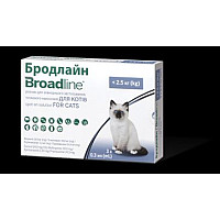 Boehringer Ingelheim Бродлайн - краплі від бліх, кліщів та гельмінтів для котів та кошенят від 7-тижневого віку та вагою до 2,5 кг. - 1 піпетка