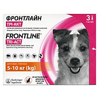 Boehringer Ingelheim Фронтлайн ТРИ-АКТ – инсекто-акарицидный, репеллентный раствор контактного действия для наружного применения для собак весом от 5 до 10 кг. - 1 пипетка
