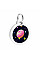 Адресник для собак і котів металевий WAUDOG Smart ID з QR паспортом, малюнок "Всесвіт пончиків", коло, Д 30 мм