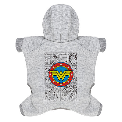 Комбинезон для собак WAUDOG Clothes рисунок "Чудо-женщина комикс", софтшелл, S30, B 50-55 см, С 35-39 см