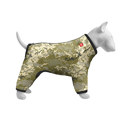 Ветровка для собак WAUDOG Clothes, рисунок "Милитари", S35, В 47-51 см, С 35-39 см