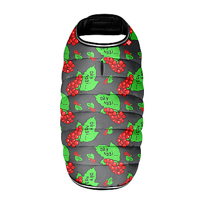 Курточка-накидка для собак WAUDOG Clothes, рисунок "Калина", XS, А 26 см, B 33-41 см, С 18-26 см