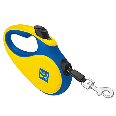 Поводок-рулетка для собак WAUDOG R-leash, рисунок "Colors of freedom", L, до 50 кг, 5 м, светоотражающая лента