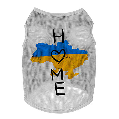 Майка для собак WAUDOG Clothes малюнок "Дім", сітка, M, B 38-41 см, C 20-23 см сірий