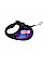 Повідець-рулетка для собак WAUDOG R-leash, малюнок "NASA21", XS, до 12 кг, 3 м, світловідбиваюча стрічка чорний