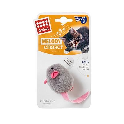 Іграшка для котів Мишка з електронним чіпом GiGwi Melody chaser, штучние хутро, 6 см