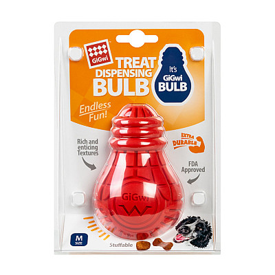 Игрушка для собак Лампочка резиновая GiGwi Bulb Rubber, резина, M, красная