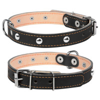 Ошейник "CoLLaR двойной с украшениями (ширина 14мм, длина 27-35см) черный
