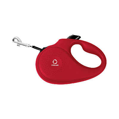 Повідець-рулетка CoLLaR для собак, розмір L, 50 кг, 5 м, стрічка червоний