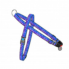 Шлей для собак быстросъемный WAUDOG Nylon с QR паспортом, рисунок "Ловец снов", пластиковый фастекс, Ш 15 мм, А 40-55 см, В 45-60 см