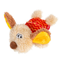 Игрушка для собак Собачка с пищалкой GiGwi Plush, текстиль, пластик, 13 см
