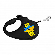 Повідець-рулетка для собак WAUDOG R-leash, малюнок "Дім", XS, до 12 кг, 3 м, світловідбиваюча стрічка чорний