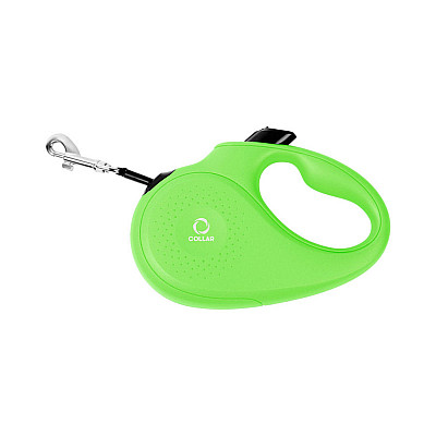 Поводок-рулетка CoLLaR для собак, размер L, 50 кг, 5 м, лента салатовая