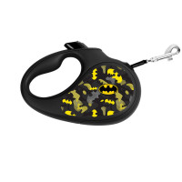 Поводок-рулетка для собак WAUDOG R-leash, рисунок "Бэтмен Узор", L, до 50 кг, 5 м, светоотражающая черная лента