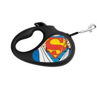 Поводок-рулетка для собак WAUDOG R-leash, рисунок "Супермен Герой", XS, до 12 кг, 3 м, светоотражающая черная лента