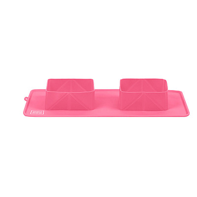 Миска складная WAUDOG Silicone,385х230х50 мм розовый