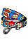 Повідець для собак нейлоновий WAUDOG Nylon, малюнок "ВАУ", регульований, Ш 25 мм, Дов 152-183 см