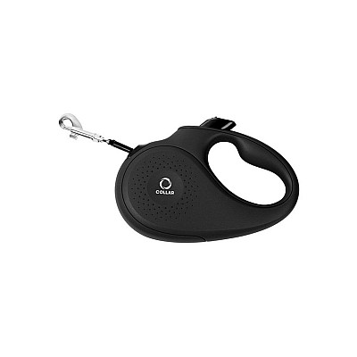 Повідець-рулетка CoLLaR для собак, розмір S, 15 кг, 5 м, стрічка чорний