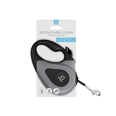 Повідець-рулетка CoLLaR для собак, розмір S, 15 кг, 5 м, стрічка чорний