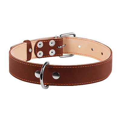 Ошейник "CoLLaR" двойной (ширина 35мм, длина 48-63см) коричневый