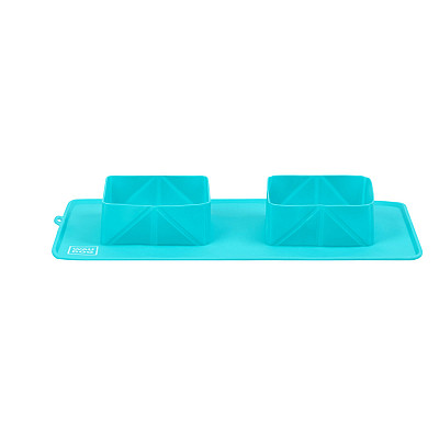 Миска складная WAUDOG Silicone,385х230х50 мм голубой