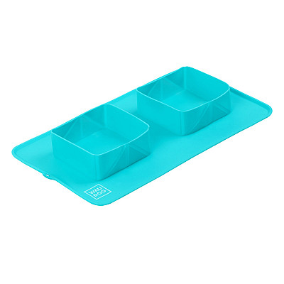 Миска складная WAUDOG Silicone,385х230х50 мм голубой