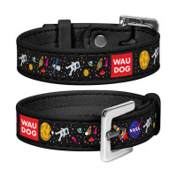 Браслет WAUDOG Design с рисунком "NASA", премиум кожа, металлическая пряжка (ширина 15 мм, длина 17-23 см) черный