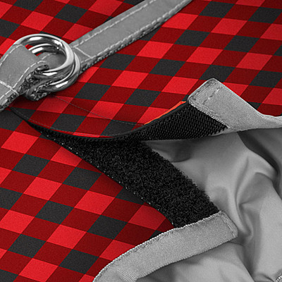 Шлея для собак м'яка WAUDOG Clothes з QR паспортом, малюнок "Шотландка червона", XS3, В 32-35 см, С 22-24 см
