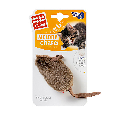 Іграшка для котів Мишка з електронним чіпом GiGwi Melody chaser, штучние хутро, 15 см