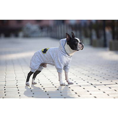 Комбінезон для собак WAUDOG Clothes малюнок "Бетмен лого", софтшелл, S40, B 52-57 см, С 32-37 см