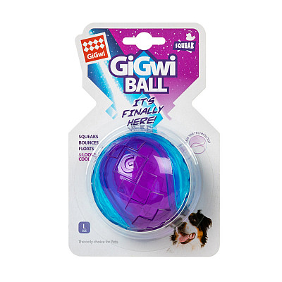 Игрушка для собак Мяч с пищалкой GiGwi BALL, резина, 8 см