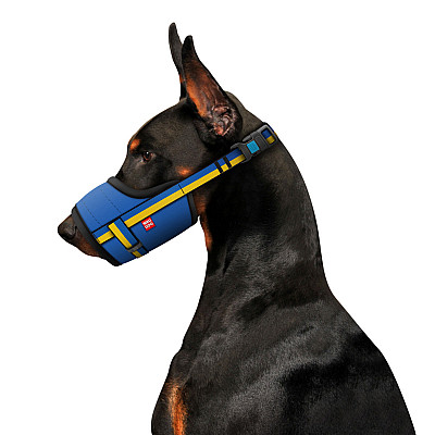 Намордник для собак WAUDOG Nylon, малюнок "Colors of freedom", пластиковий фастекс, розмір S, О 14-20 см