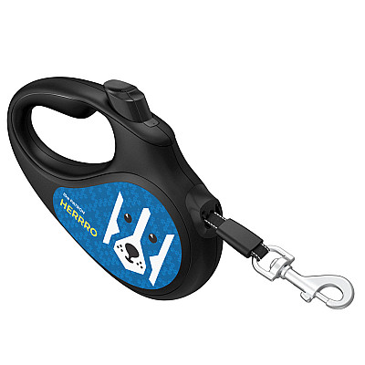 Поводок-рулетка для собак WAUDOG R-leash, рисунок "Патрон", XS, до 12 кг, 3 м, светоотражающая лента