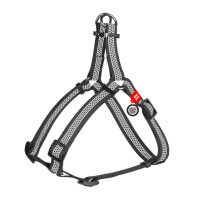 Шлей для собак водостойкий WAUDOG Waterproof, с QR-паспортом, светоотражающая, металлическая пряжка-фастекс, S, Ш 15 мм, Д 40-55 см серый
