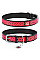 Ошейник WAUDOG Design с рисунком "Арбуз", премиум кожа, металлическая пряжка (ширина 20 мм, длина 30-39 см) черный
