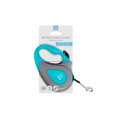 Повідець-рулетка CoLLaR для собак, розмір XS, 12 кг, 3 м, стрічка блакитний