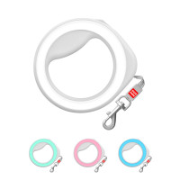 Поводок-рулетка для собак WAUDOG R-leash, круглая, XS-M, до 40 кг, 2,9 м, светоотражающая лента белый