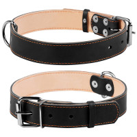 Ошейник "CoLLaR" двойной (ширина 35мм, длина 48-63см) черный