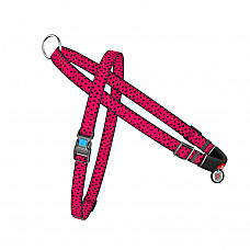 Шлей для собак быстросъемный WAUDOG Nylon с QR паспортом, рисунок "Арбуз", пластиковый фастекс, Ш 25 мм, А 60-80 см, В 70-100 см