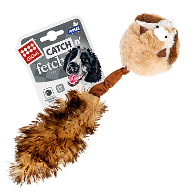 Игрушка для собак Барсук с 2-мя пищалками GiGwi Catch &amp; fetch, искусственный мех, 26 см