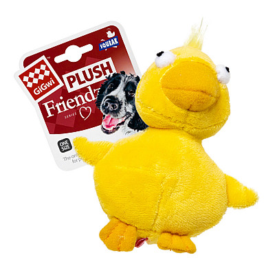 Игрушка для собак Утка с пищалкой GiGwi Plush, плюш, искусственное/ткань, МТХ, 11 см