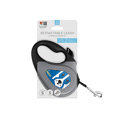 Поводок-рулетка для собак WAUDOG R-leash, рисунок "Патрон", S, до 15 кг, 5 м, светоотражающая лента