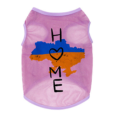 Майка для собак WAUDOG Clothes малюнок "Дім", сітка, M, B 38-41 см, C 20-23 см рожевий