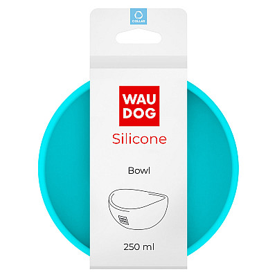 Миска WAUDOG Silicone, 250 мл голубой