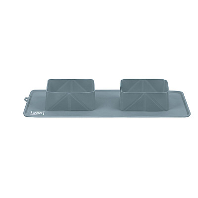 Миска складная WAUDOG Silicone,385х230х50 мм серый