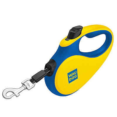 Поводок-рулетка для собак WAUDOG R-leash, рисунок "Colors of freedom", XS, до 12 кг, 3 м, светоотражающая лента