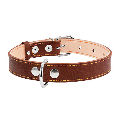 Ошейник "CoLLaR" двойной (ширина 25мм, длина 38-50см) коричневый