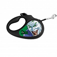 Повідець-рулетка для собак WAUDOG R-leash, малюнок "Джокер Зелений", M, до 25 кг, 5 м, світловідбиваюча стрічка чорний
