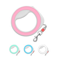 Поводок-рулетка для собак WAUDOG R-leash, круглая, XS-M, до 40 кг, 2,9 м, светоотражающая розовая лента