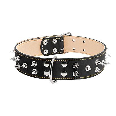 Ошейник "CoLLaR" двойной с шипами (ширина 45мм, длина 56-68см) черный